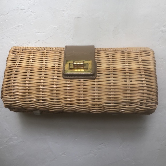 J. Crew Handbags - J. Crew wicker rattan nude clutch